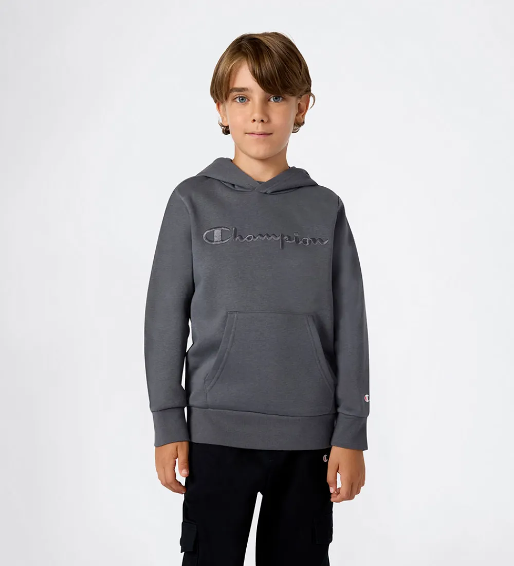 Børn Champion Hættetrøjer>Hættetrøje - Forged Steel Grey