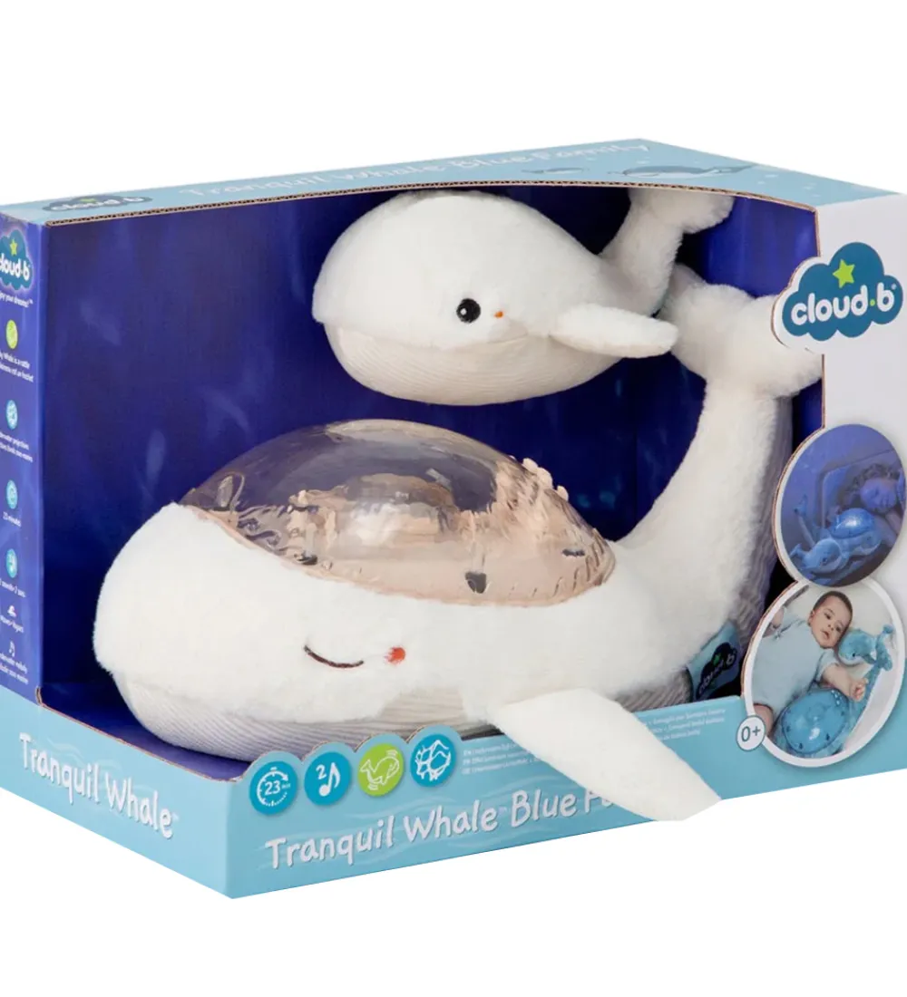 Cloud-B Natlamper|Lamper|Natlampe m. Lyd - Tranquil Whale m. Unge - 30x28x13 cm -