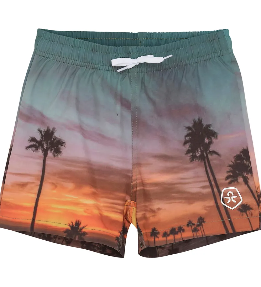 Børn Color Kids Badetøj|Badeshorts - AOP - Orange Pop