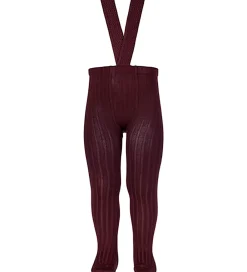 Børn Condor Strømpebukser|Strømpebukser m. Seler - Rib - Syrah