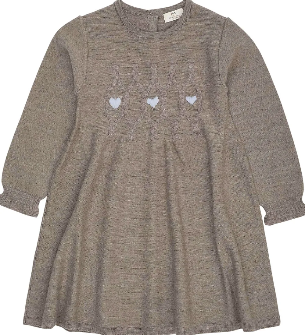 Børn Copenhagen Colors Pigetøj|Kjoler|Kjole - Strik - Uld - Neutral Mel.