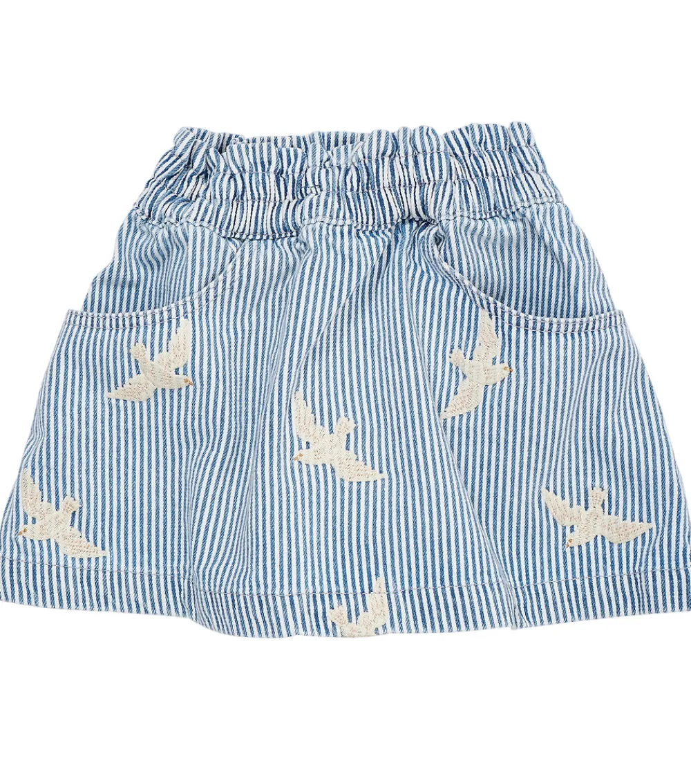 Børn Copenhagen Colors Nederdele>Nederdel - Denim Blue Stripe