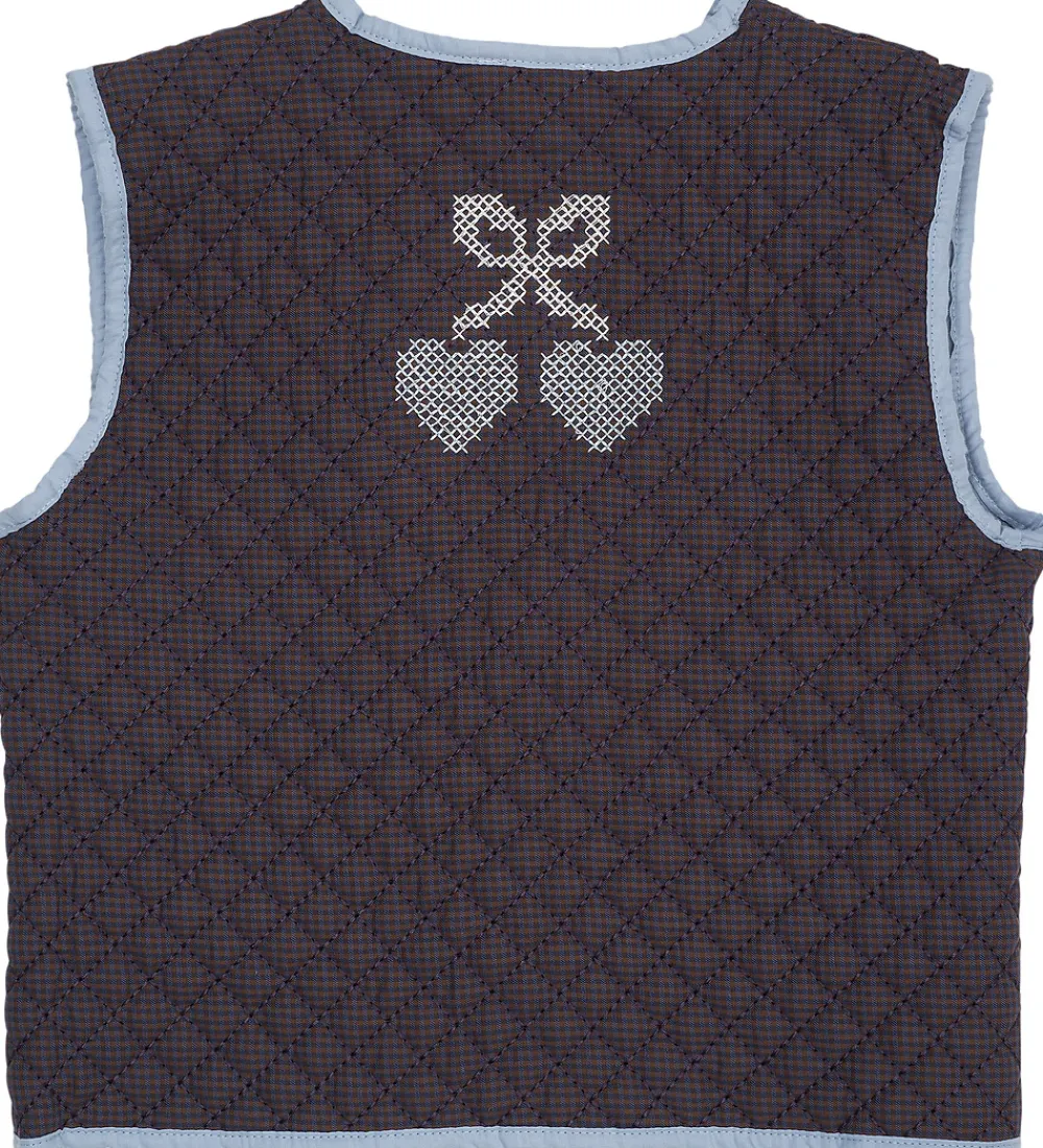 Børn Copenhagen Colors Veste>Vest - Quiltet - Brun/Blå Tern