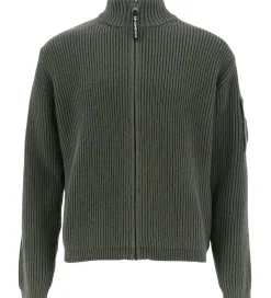Børn C.P. Company Striktrøjer>Cardigan - Strik - Grape Leaf Green