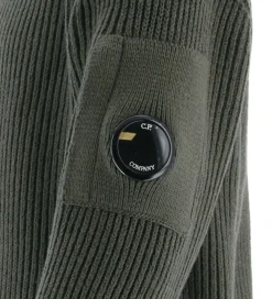 Børn C.P. Company Striktrøjer>Cardigan - Strik - Grape Leaf Green