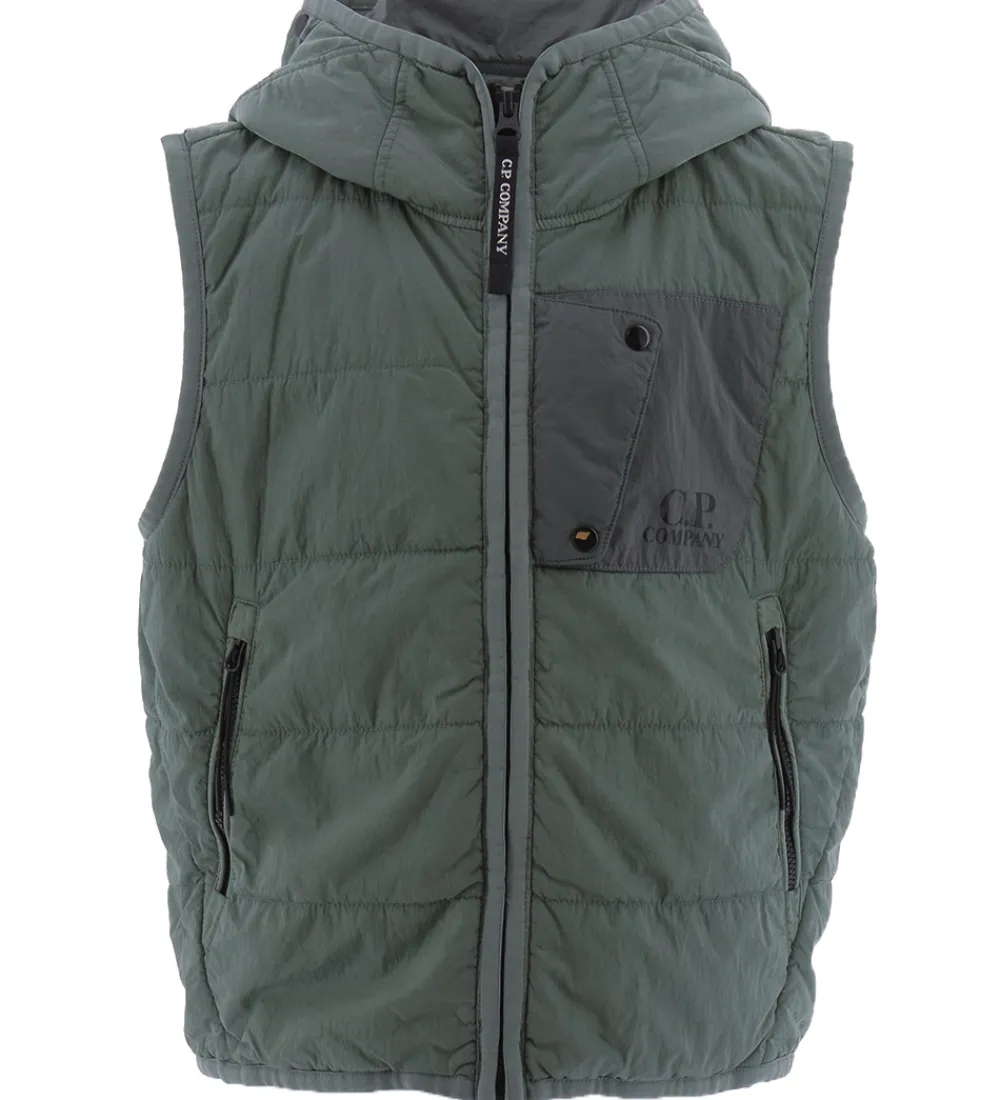 Børn C.P. Company Veste|Dunveste Og Dyneveste|Dynevest - Green Bay m. Solbriller