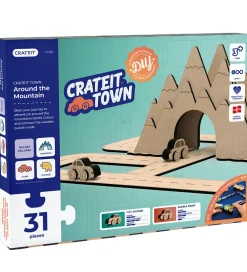 Crateit Trælegetøj>Kreasæt - Town - Træ - Rundt Om Bjerget - 31 Del