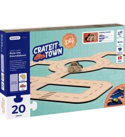 Crateit Trælegetøj|Kreasæt - Town - Træ - Rundkørsel - 28 Dele