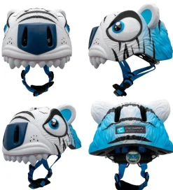 Crazy Safety Cykelhjelme|Cykelhjelme|Cykelhjelm m. Lys - Tiger - Hvid