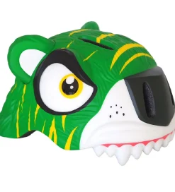 Crazy Safety Cykelhjelme|Cykelhjelme|Cykelhjelm m. Lys - Tiger - Grøn