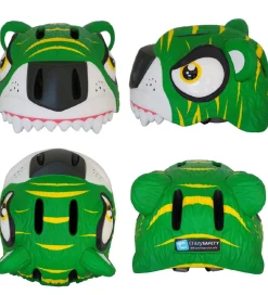 Crazy Safety Cykelhjelme|Cykelhjelme|Cykelhjelm m. Lys - Tiger - Grøn