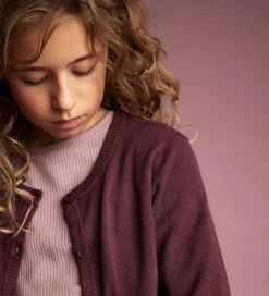 Børn Creamie Striktrøjer|Cardigan - Viskose/Nylon - Pointelle - Vineyard Wine
