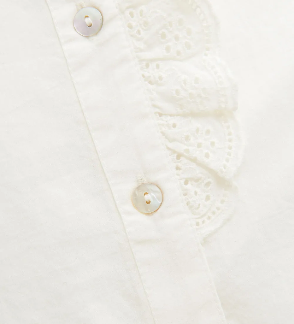 Børn Creamie Skjorter|Skjorte - Woven - Cloud m. Broderie Anglaise
