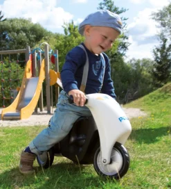 Dantoy Løbecykler|Politi Scooter m. Gummihjul - Sort/Hvid