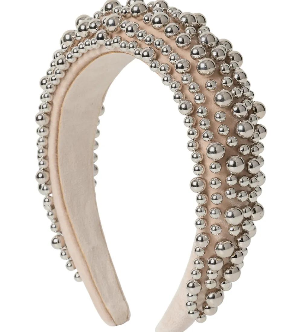DAY ET Hårpynt>Hårbøjle - Beaded Chrome Hair Band - Silver