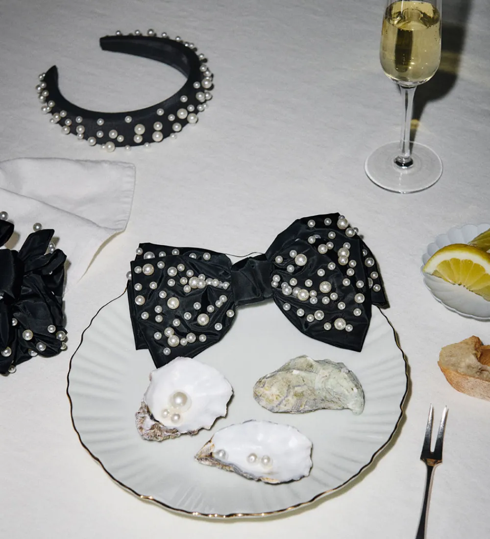 DAY ET Hårbøjler>Hårbøjle - Pearl Bead Hari Band - Black