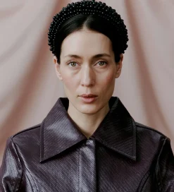 DAY ET Hårpynt>Hårbøjle - Pearly Velvet Hair Band - Sort