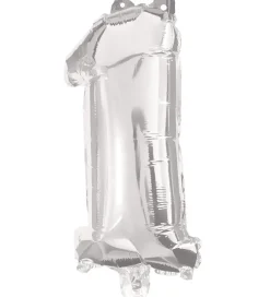 Decorata Party Festartikler>Foileballon - 85 cm - No 1 - Sølv