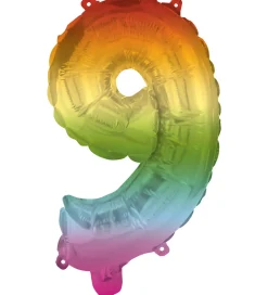 Decorata Party Festartikler>Foileballon - 95 cm - No 9 - Rainbow