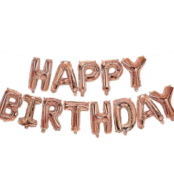 Decorata Party Festartikler|Foileballoner - 340 cm - Happy Birthday - Rose Go