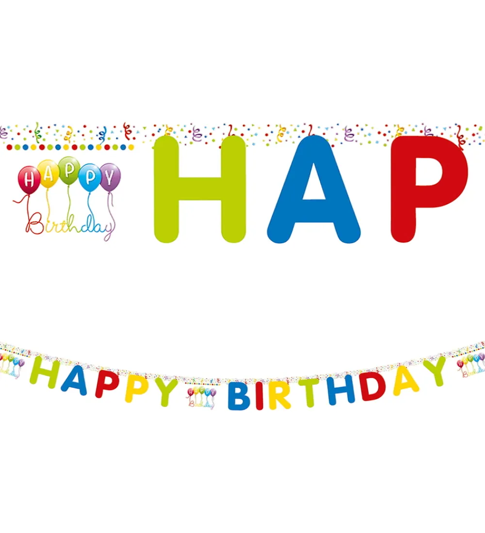 Decorata Party Festartikler|Happy Birthday Banner - Streamers
