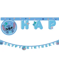 Decorata Party Festartikler|Happy Birthday Banner - Stitch & Angel