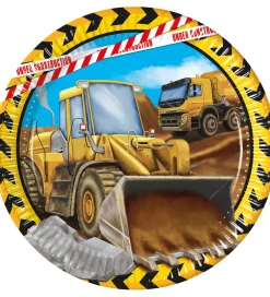 Decorata Party Tallerkener|Paptallerkner - 8-pak - 23 cm - Construction