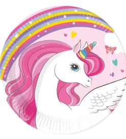 Decorata Party Tallerkener|Paptallerkner - 8-pak - 23 cm - Unicorn Rainbow C