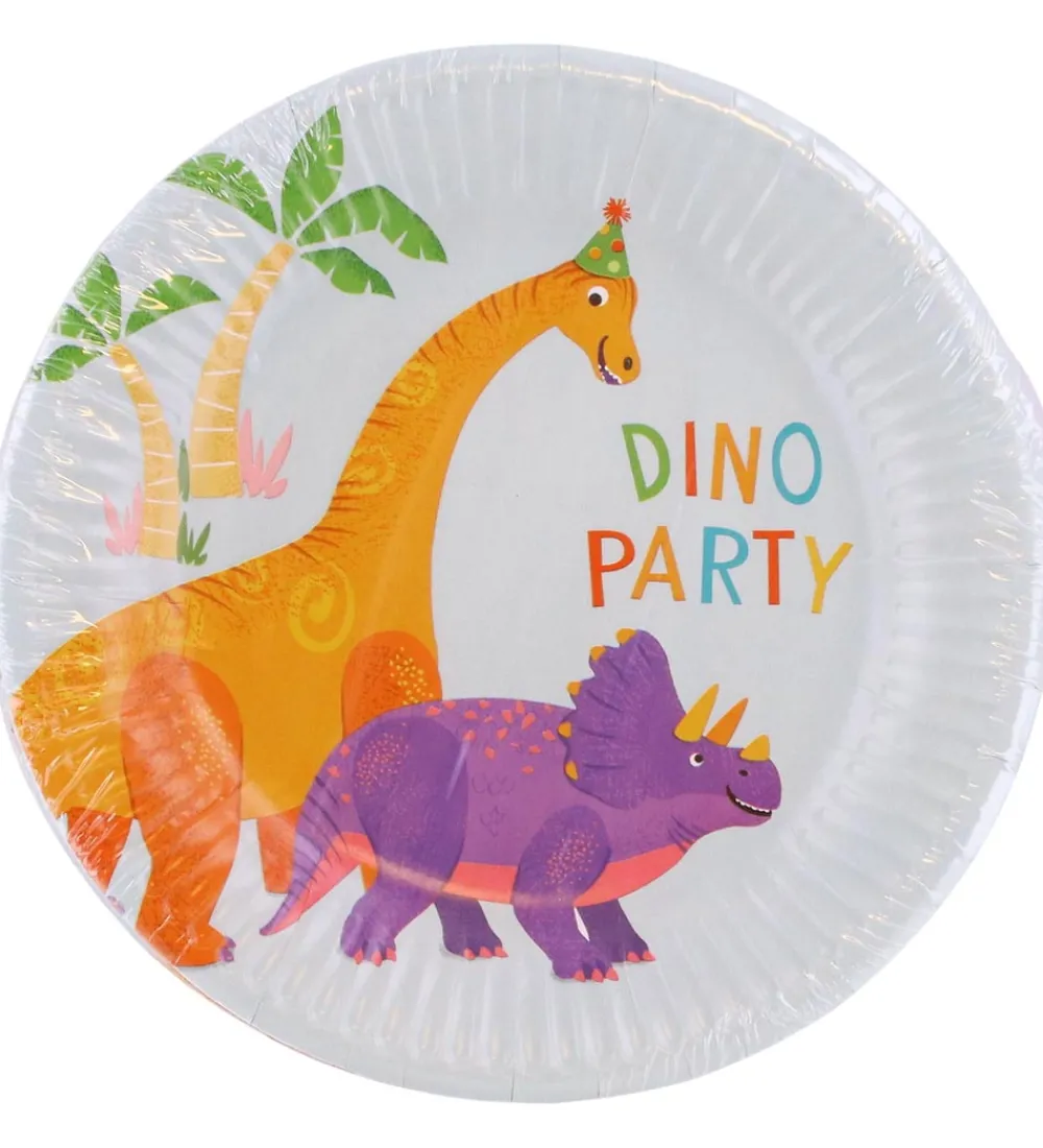 Decorata Party Festartikler>Paptallerkner - 8-pak - 19,5 cm - Dino Party