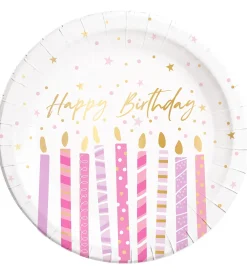 Decorata Party Festartikler>Paptallerkner - 8-pak - 23 cm - Birthday Candles