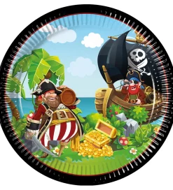 Decorata Party Tallerkener>Paptallerkner - 8-pak - 23 cm - Island Pirates
