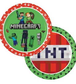 Decorata Party Tallerkener>Paptallerkner - 8-pak - 23 cm - Minecraft