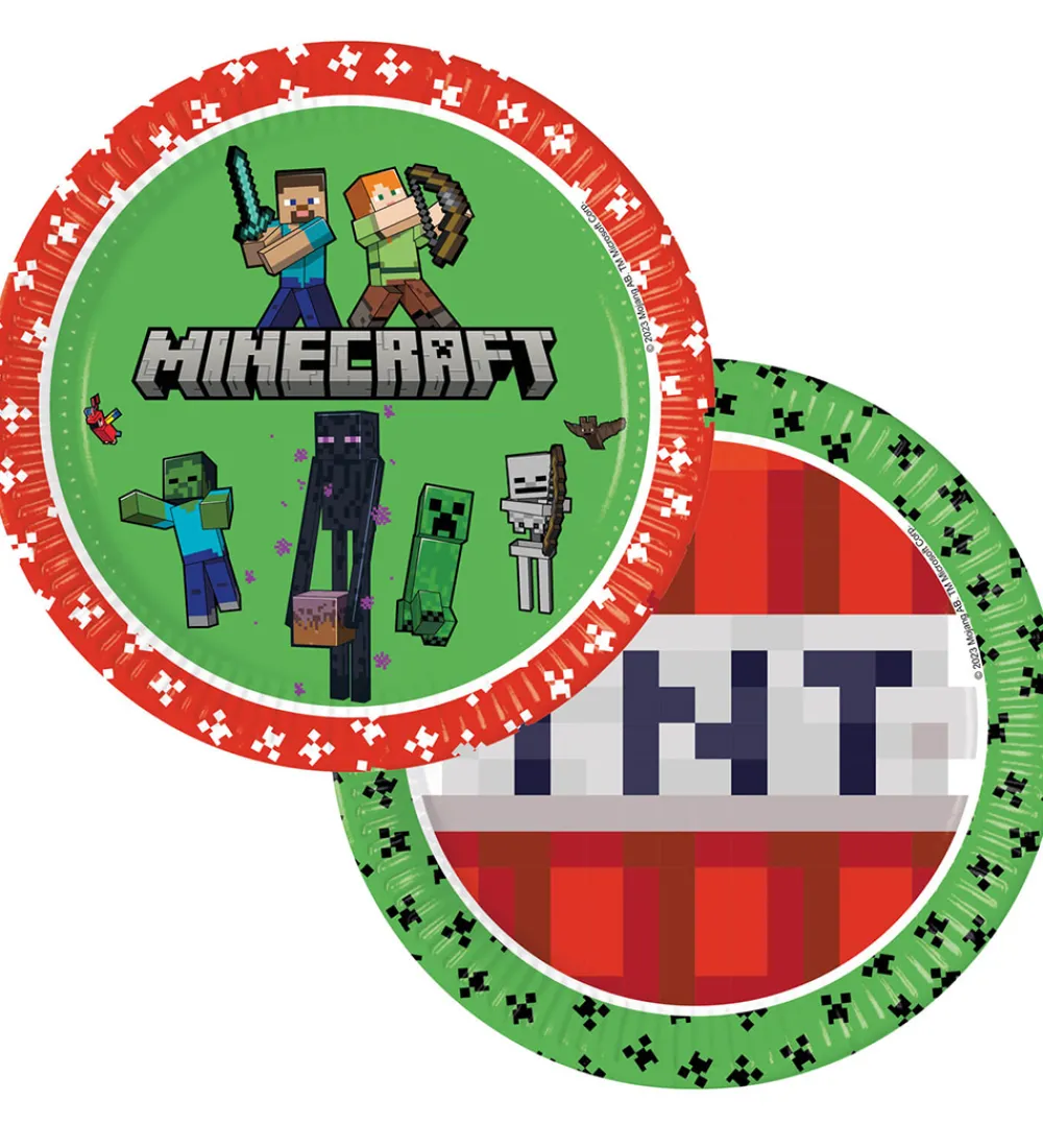Decorata Party Tallerkener>Paptallerkner - 8-pak - 23 cm - Minecraft