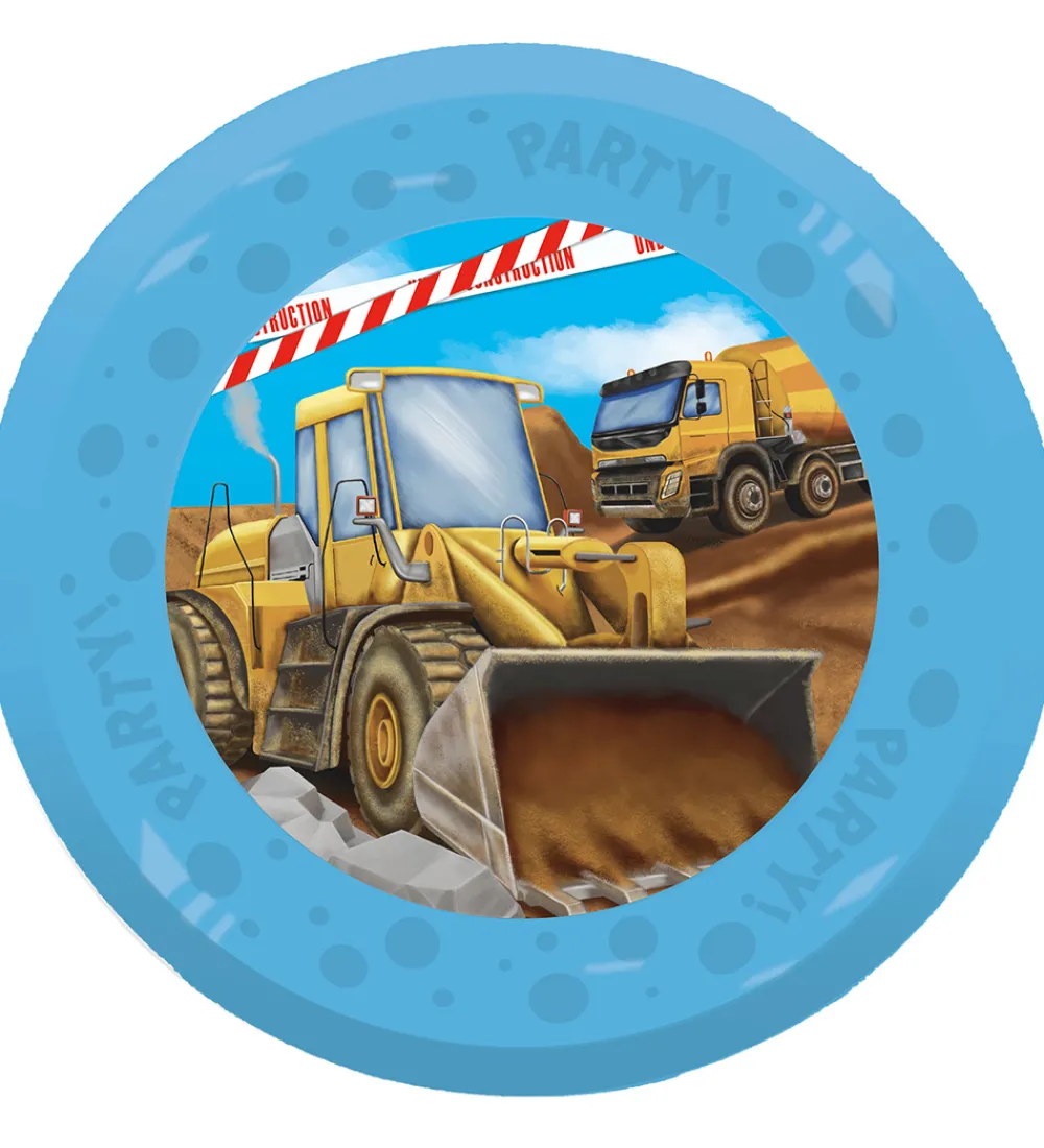 Decorata Party Tallerkener|Plastiktallerkner - 4-pak - 21 cm - Construction