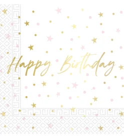 Decorata Party Festartikler>Servietter - 20-pak - 33x33 cm - Birthday Candles