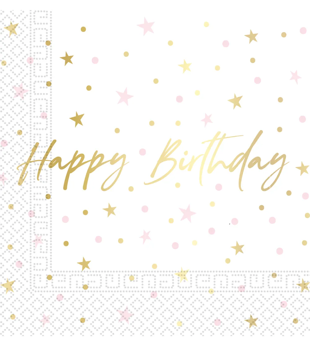 Decorata Party Festartikler>Servietter - 20-pak - 33x33 cm - Birthday Candles