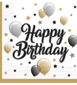 Decorata Party Festartikler|Servietter - 20-pak - 33x33 cm - Milestone Happy