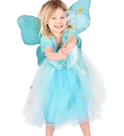 Den Goda Fen Udklædningstøj|Halloween>Udklædning - Fekjole m. Vinger/Tryllestav - Turkis