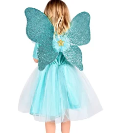 Den Goda Fen Udklædningstøj|Halloween>Udklædning - Fekjole m. Vinger/Tryllestav - Turkis