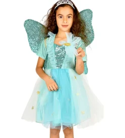 Den Goda Fen Halloween|Udklædningstøj>Udklædning - Fekjole m. Vinger/Tryllestav - Turkis