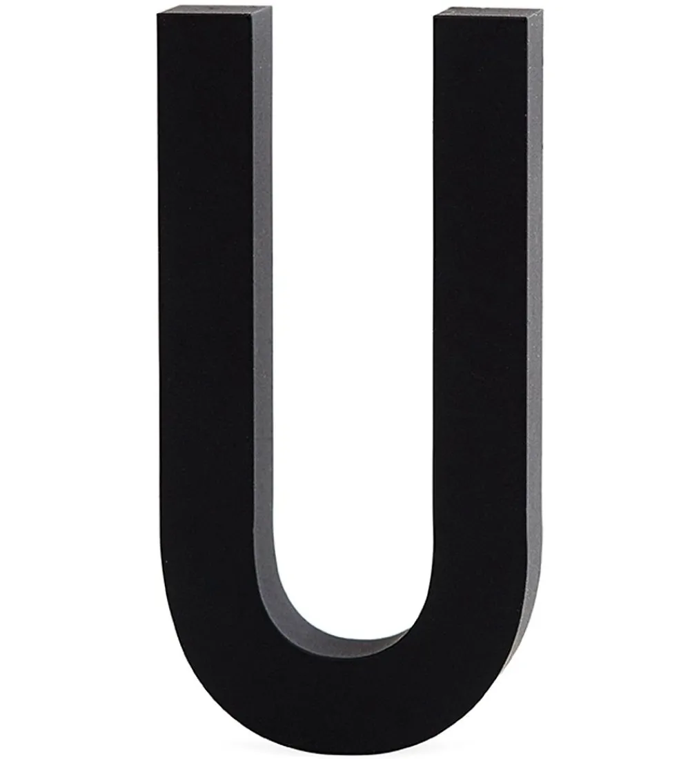 Design Letters Bogstaver|Alubogstav - U - Sort