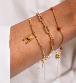 Design Letters Smykker></noscript>Armbånd - Chunky Square - Small - 18K Guldbelagt