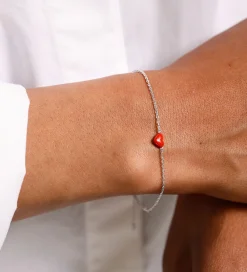 Design Letters Smykker|Armbånd - Little Big Love - Sølv/Rød