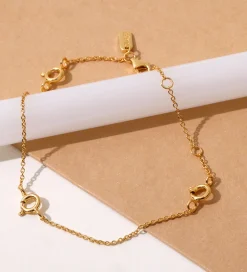 Design Letters Smykker|Armbånd - Ruth Anchor Charm Lock - 18k Guldbelagt