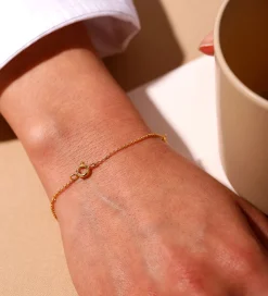 Design Letters Smykker|Armbånd - Ruth Anchor Charm Lock - 18k Guldbelagt