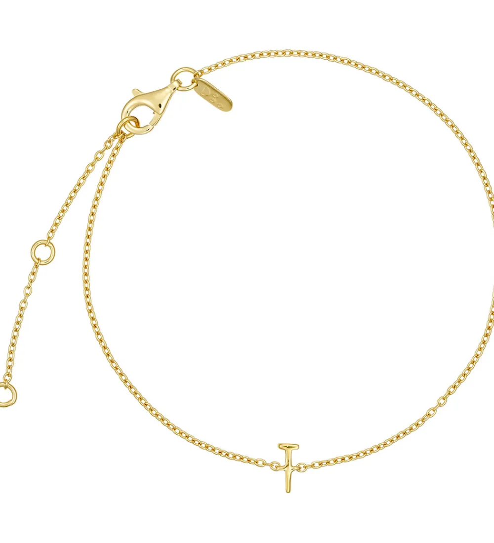 Design Letters Smykker|Armbånd - T - 18K Guldbelagt
