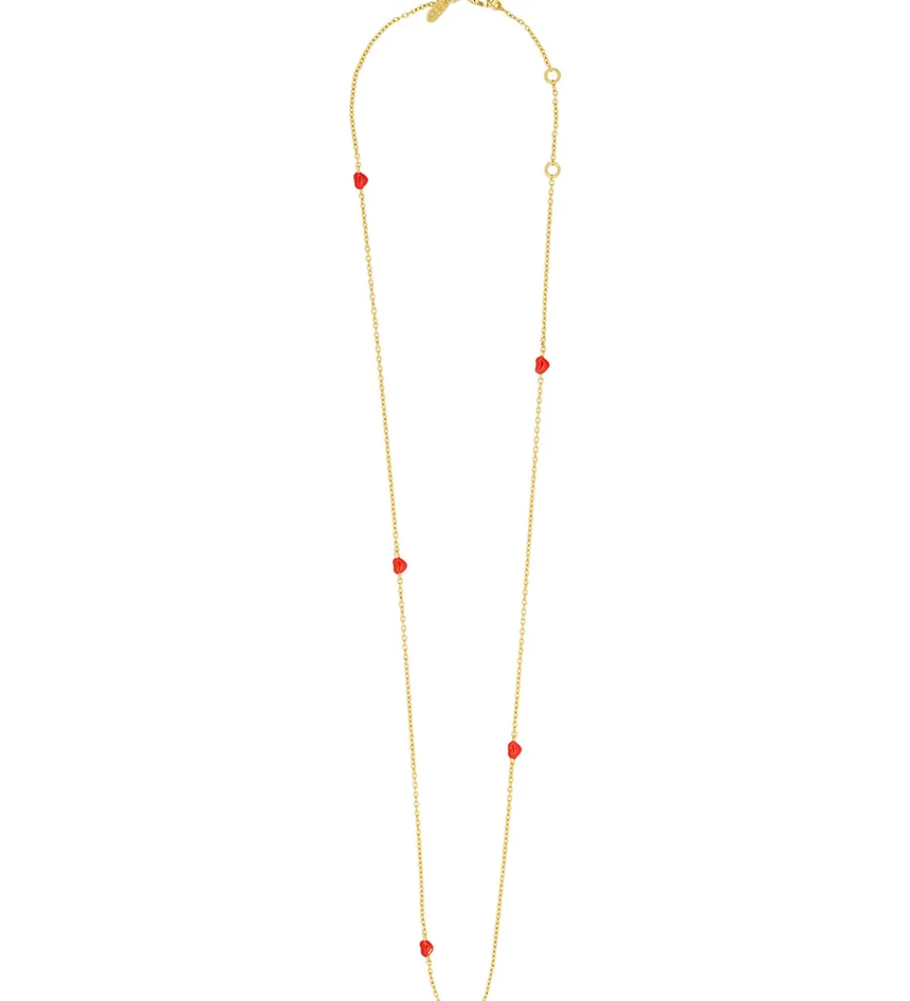 Design Letters Smykker>Halskæde - Little Big Love - Guld/Rød