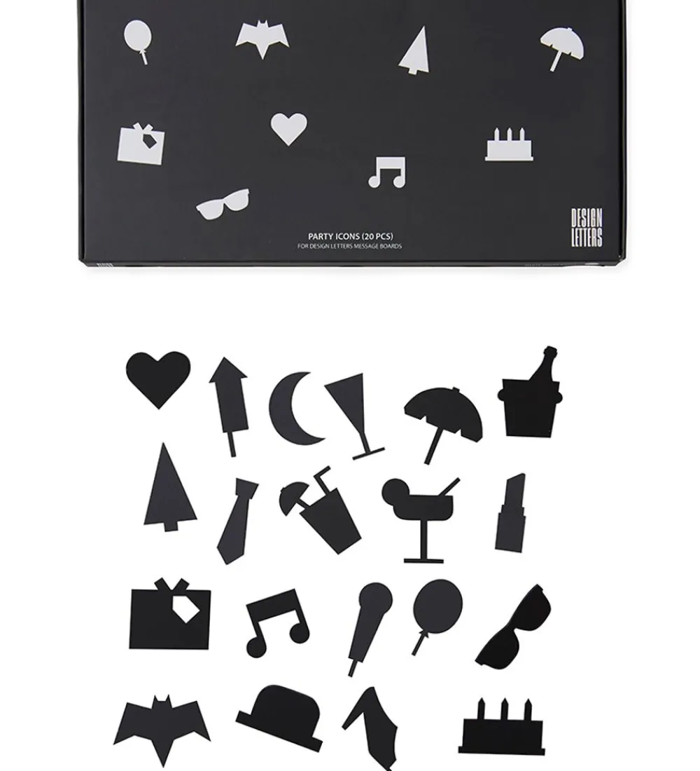 Design Letters Bogstaver>Ikoner - Fest - Sort