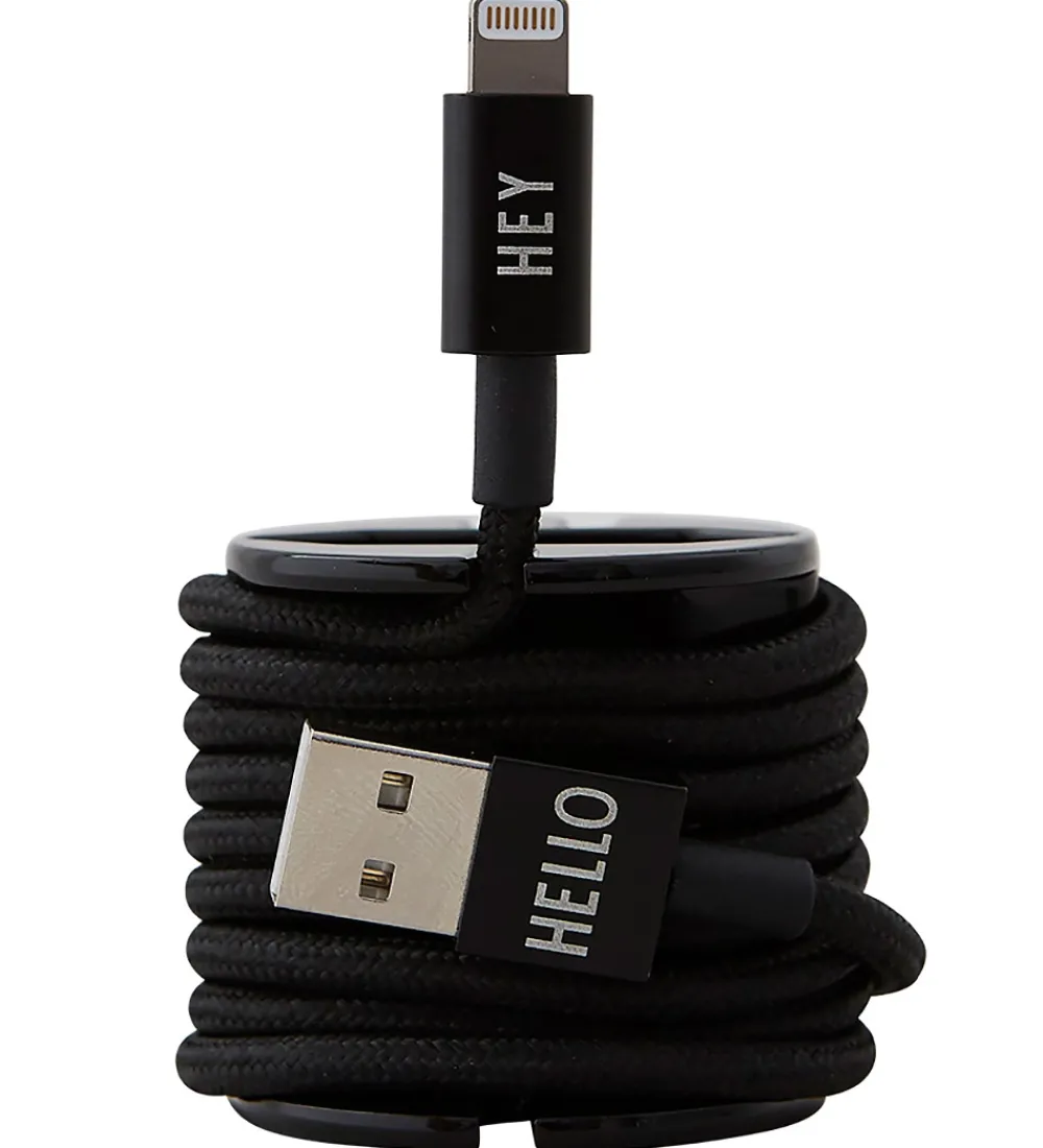 Design Letters Adaptere Og Opladere|Opladerkabel - iPhone - USB-A/Lightning - Sort