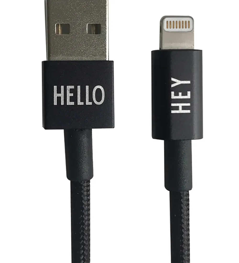 Design Letters Adaptere Og Opladere|Opladerkabel - iPhone - USB-A/Lightning - Sort